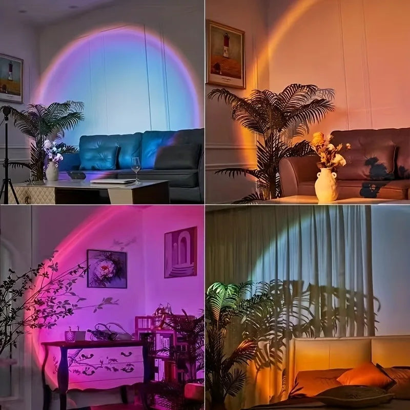 Sunset Light Projector — 16-Color RGB, 180° Rotation