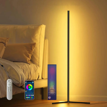 Minimalist RGB LED Corner Floor Lamp