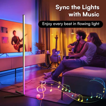 Minimalist RGB LED Corner Floor Lamp